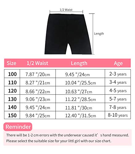 ORPAPA Girls Cycling Shorts Age 8-10 Years Girls Black Cycling Shorts Girls 6 Pack Toddler Kids Breathble Dance Gymnastic PE Dress Short for Girls
