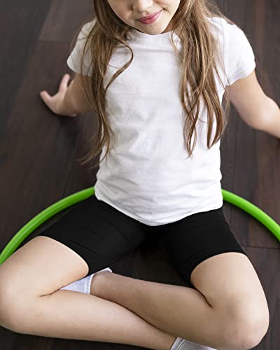 Auranso Girls Cycling Shorts Teen Kids Cotton PE Dance Cycle Gymnastic Shorts Breathable Under Dress Shorts for Girls 3 Pack Black, 12-14 Years