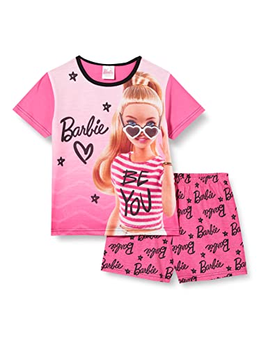Barbie Girls Pyjamas Short PJ Set, Doll Pyjamas for Girls, Ages 3 to 10 Years, Official Merchandise (5-6 Years) Pink