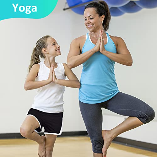 GENTABY Girls Running Dancing Sports Shorts Summer Athletic Black Gray Short Pants 2 Pack for 11-12 Years Kids