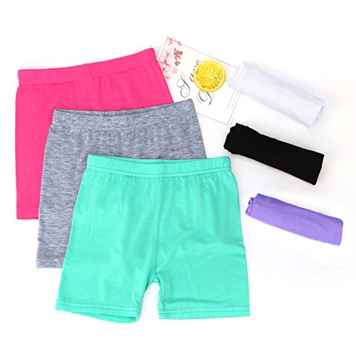 Auranso Girls Dance Shorts Breathable and Comfy Kids Cycling Shorts 6 Pack Stretchy Dancing Bike Pants for Girl Sports Play Underdress 8-10 Years