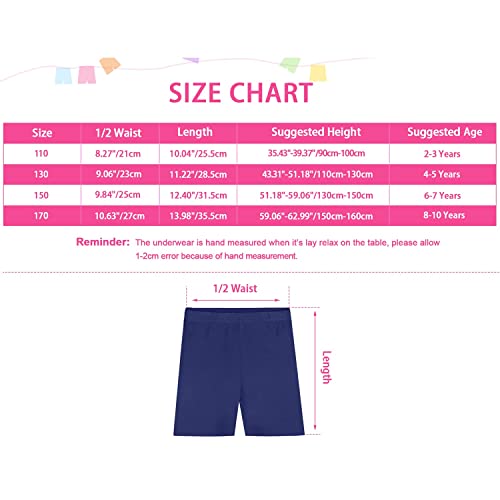 Auranso Girls Dance Shorts Breathable and Comfy Kids Cycling Shorts 6 Pack Stretchy Dancing Bike Pants for Girl Sports Play Underdress 8-10 Years