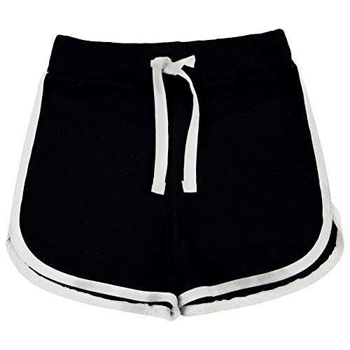 Kids Girls Shorts 100% Cotton Dance Gym Sports Summer Hot Short Pants 5-13 Years Black