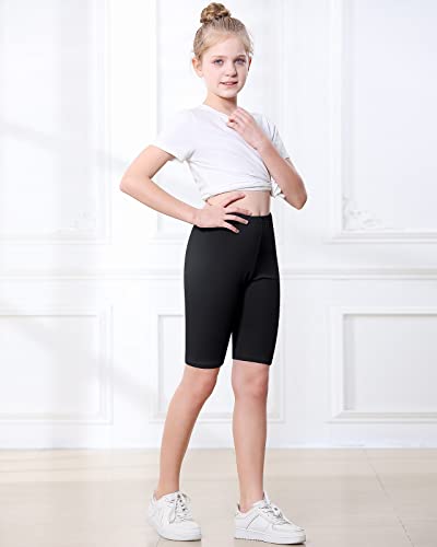 Adorel Girls Short Leggings Cycling Cotton Summer Shorts Pack of 3 Classic Black 11-12 Years