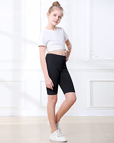 Adorel Girls Short Leggings Cycling Cotton Summer Shorts Pack of 3 Classic Black 11-12 Years