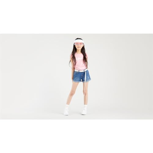Levi's Kids Girlfriend Shorty Short Girls, Blue, 12 Years