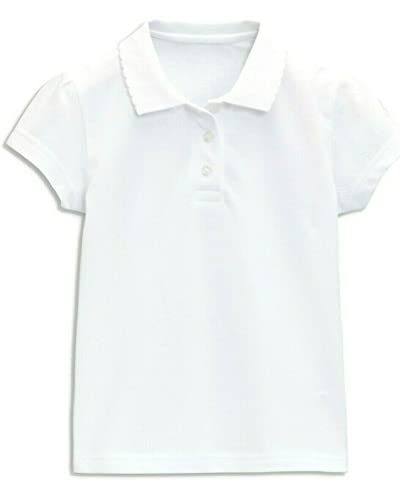 Girls Polo Shirts School Uniform Off-White 100% Cotton 3-16 Years