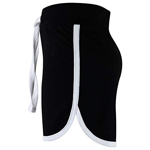 Kids Girls Shorts 100% Cotton Dance Gym Sports Summer Hot Short Pants 5-13 Years Black