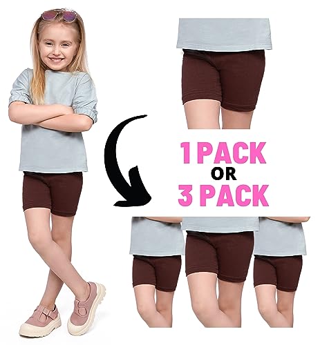 hi!mom School Short Leggings for Girls Cotton Rich 1/2 Length Shorts for School Uniform I Over-Knee Baby Kids Cotton Legggings Dancing School Elastic Soft Short Pants, 2-13 Years White