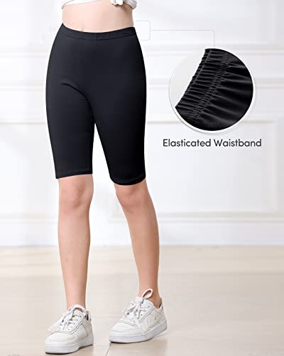 Adorel Girls Short Leggings Cycling Cotton Summer Shorts Pack of 3 Classic Black 11-12 Years