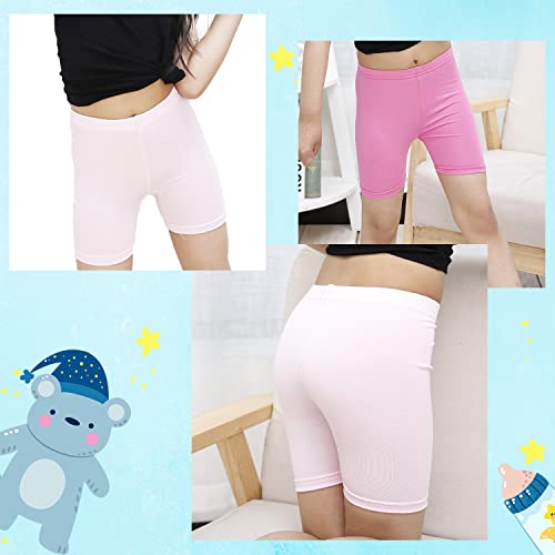 Girls Shorts Breathable and Comfy Kids Cycling Shorts 6 Pack (6-8 Years Old) Stretchy Dancing Bike Pants for Girl Sports Play Underdress