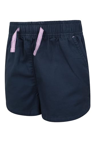 Mountain Warehouse Waterfall Girls Shorts - Cotton Kids Shorts, Summer Hot Pants, Breathable Holiday Shorts, Easy Care Short Pants - Ideal Casual Clothes When Travelling Navy 13 Years