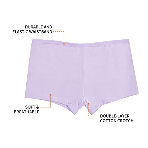POWER FLOWER Girls Multipack Essential Cotton Boxer shorts Comfortable Knickers Underpants Size 2-12 Years (Pack of 7)(6764-Combo2, 11-12 Years)