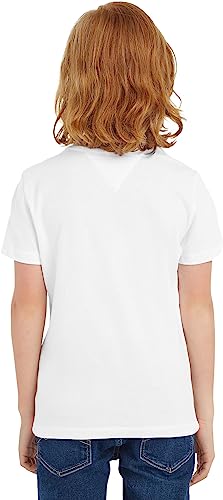 Tommy Hilfiger Kids Unisex Essential Tee Short-Sleeve T-Shirt Crew Neck, White (White), 16 Years