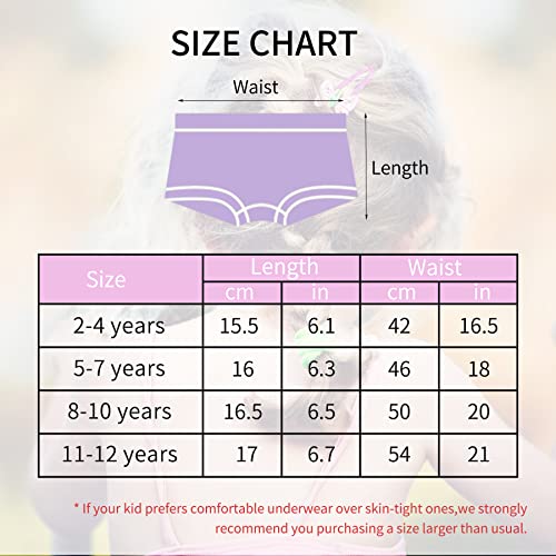 POWER FLOWER Girls Multipack Essential Cotton Boxer shorts Comfortable Knickers Underpants Size 2-12 Years (Pack of 7)(6764-Combo2, 11-12 Years)