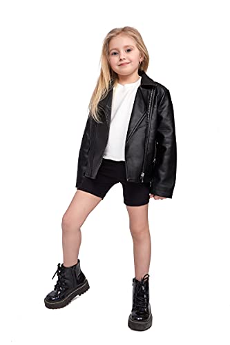 SOFTSAIL Girls Cycling Shorts Short Girl Cotton Leggings Shorts for Kids Girls School Shorts Gymnastics Sports Shorts Knee Length Breathable Comfy Bike Dancing Sport Black, 10-11 Years