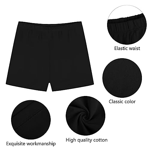 Cozozn Girls Shorts Cotton Safety Dress Short Breathable and Soft Stretchy Teen Kids Pants for Girls Sports Gym Dance Cycling Bike Summer Black, Age 10-11 Years