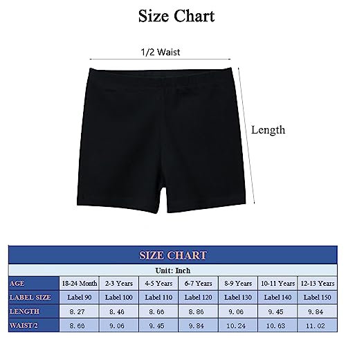 Cozozn Girls Shorts Cotton Safety Dress Short Breathable and Soft Stretchy Teen Kids Pants for Girls Sports Gym Dance Cycling Bike Summer Black, Age 10-11 Years