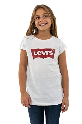 Levi's Girl's Lvg Ss Batwing Tee 4e4234 T-Shirt, Red / White, 14 Years
