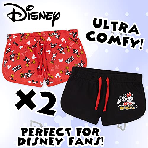 Mickey and Minnie 2 Pack Shorts for Girls (5-6 Years) Red/Black