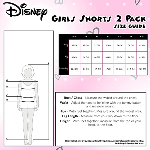 Mickey and Minnie 2 Pack Shorts for Girls (5-6 Years) Red/Black