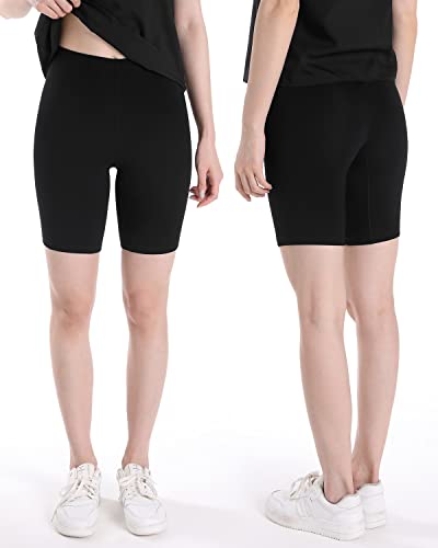 INNERSY Girls Black Cycling Shorts Teens Under Dress Shorts Cotton Anti Chafing School Shorts 3 Pack (12-14 Years, Black)