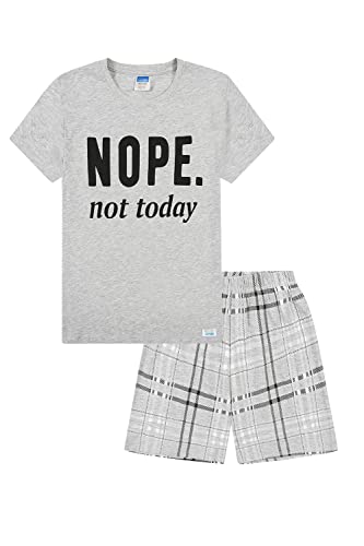 Girls Nope Not Today Short Grey Pyjama Set (11-12 Years)