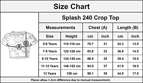 Kids Girls Crop Tops Stylish Fahsion Trendy T Shirt Top & Tees - Splash 240 Crop Top._11-12
