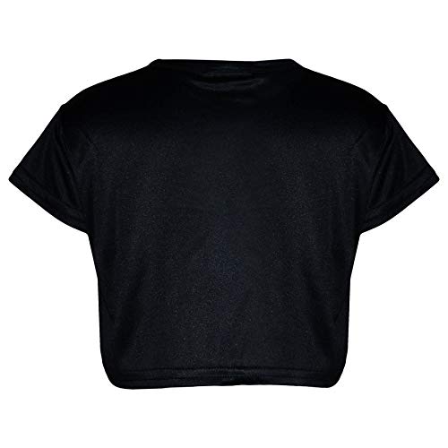 A2Z 4 Kids Kids Girls Top Tees Designer Stylish T-Shirts - Crop Top Star Black._9-10