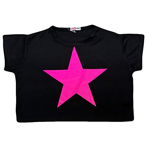 A2Z 4 Kids Kids Girls Top Tees Designer Stylish T-Shirts - Crop Top Star Black._9-10