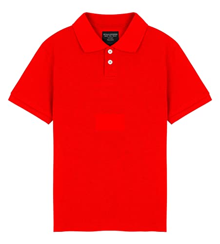 Style Lockers® Boys Girls Kids Plain Polo Shirts Children Classic Summer Short Sleeve T-Shirts School Uniform Tops (Red, 7-8 Years)