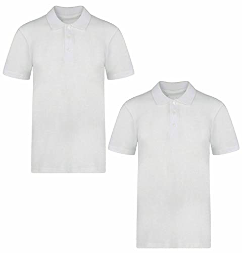 Label Cutters Girls 2 Pack White School Polo T Shirts Pique EX G30RG3 Uniform 5-16 Years (George 2 Pack Girls / 14-15 Years)