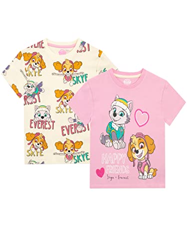 Paw Patrol Girls T-Shirt 2 Pack Pink 3-4 Years