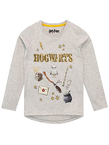 Harry Potter Girls Hogwarts Long Sleeve Top Grey Age 9 to 10 Years