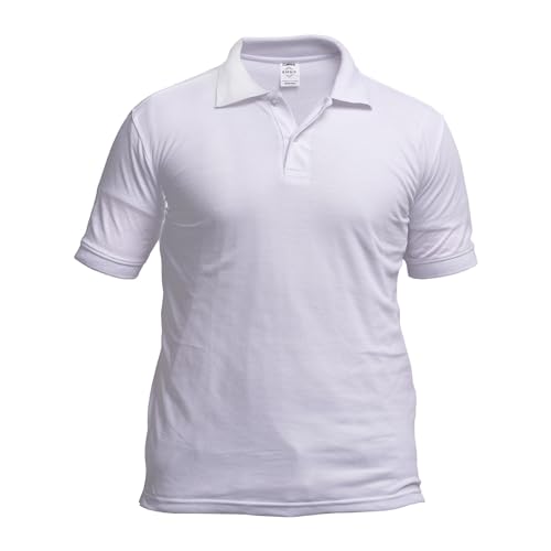 Pack of 2 Boys Girls School Uniform Polo White Plain Short Sleeve Shirts Sports Wear (11 to 12 Years, White)