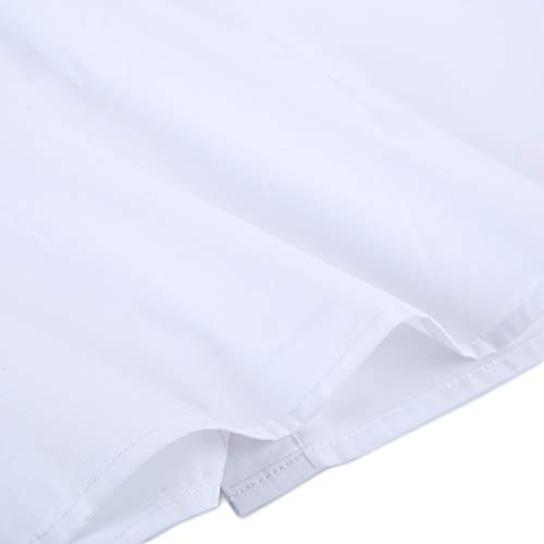 Bienzoe Girls School Uniform Shirt: Kids Summer Ruffle Button Down Short Sleeve Cotton Oxford White S