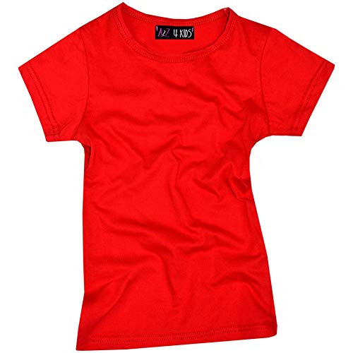 A2Z 4 Kids Kids Girls T Shirts Cotton Plain School T-Shirt - Girls T Shirt Red 7-8