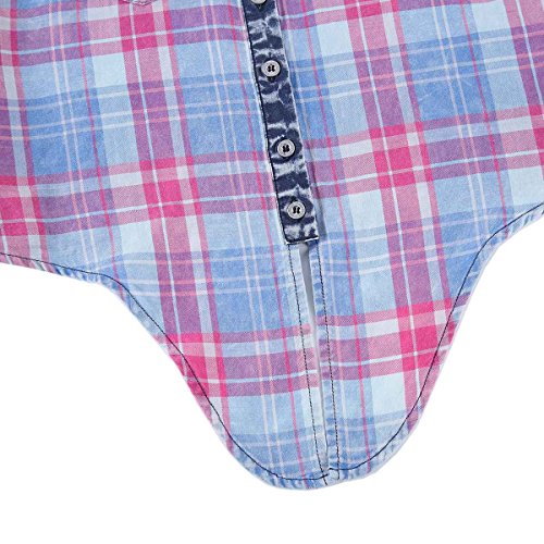 Bienzoe Girls Crop Tank Tops: Cowgirl Plaid Sleeveless Button Down Western Casual Blouse Red 12