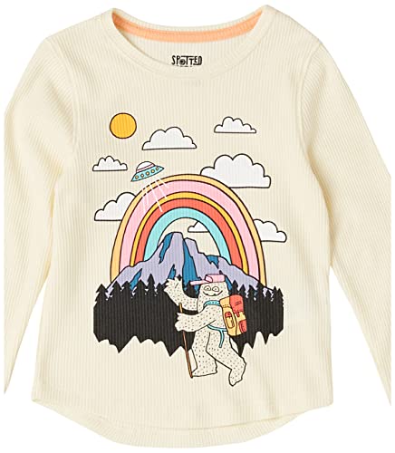 Amazon Essentials Girls' Long-Sleeved Thermal T-Shirt Tops (Previously Spotted Zebra), Pack of 3, Camo/Monster, 9 Years