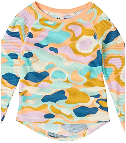 Amazon Essentials Girls' Long-Sleeved Thermal T-Shirt Tops (Previously Spotted Zebra), Pack of 3, Camo/Monster, 9 Years