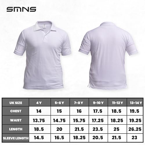 Pack of 2 Boys Girls School Uniform Polo White Plain Short Sleeve Shirts Sports Wear (11 to 12 Years, White)