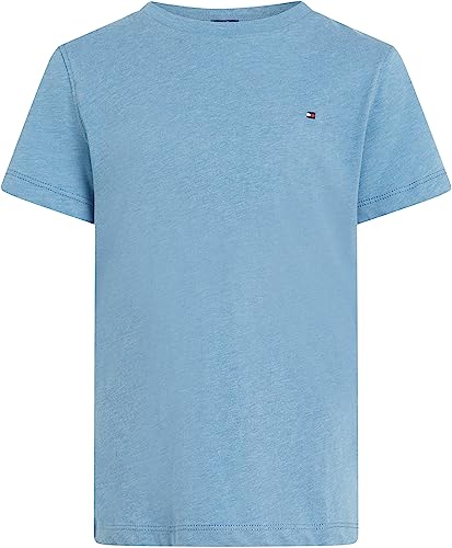 Tommy Hilfiger Boys Short-Sleeve T-Shirt Crew Neck, Blue (Dark Allure Heather), 12 Years
