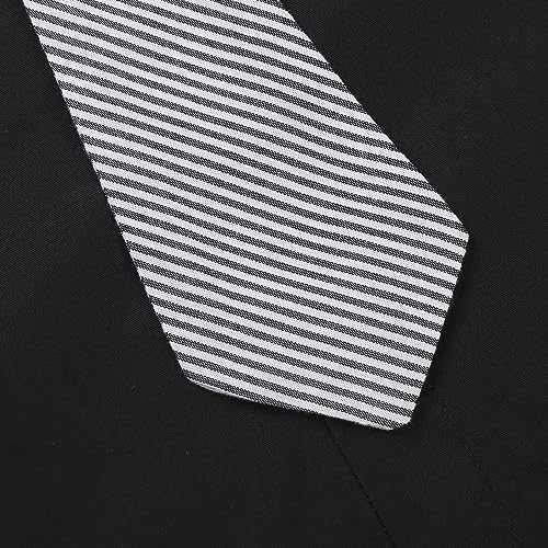 Aeslech Boy's Uniform Dress Shirt with Necktie Long Sleeve Button Down Tops Outfits Black Tag 150CM - 10 Years