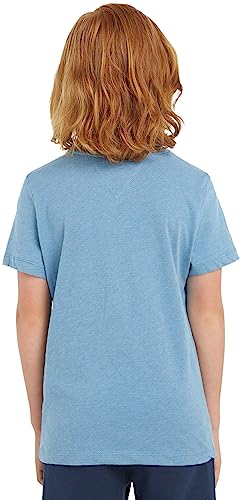 Tommy Hilfiger Boys Short-Sleeve T-Shirt Crew Neck, Blue (Dark Allure Heather), 12 Years