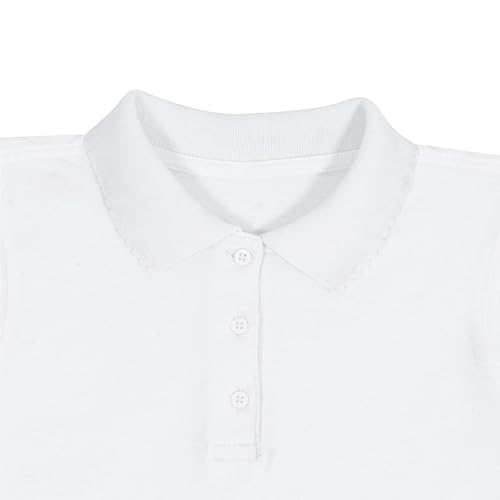 A2Z 4 Kids Girls Plain Shirts Summer Tank Top and Tees - Girls Polo Shirt White 5 Pack 7-8