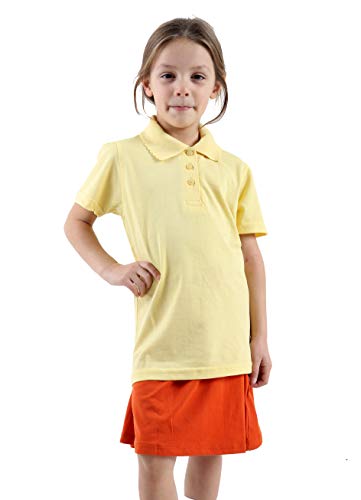 2X Girls Polos T Shirts School Kids Uniform Shirts Schoolwear Half Sleeve/Full Sleeve TEE PQ Tshirts Children 4-12 Years (9-10 Years, 2X Girls H/S Yellow)