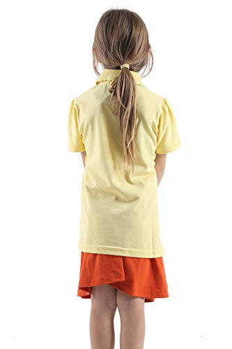 2X Girls Polos T Shirts School Kids Uniform Shirts Schoolwear Half Sleeve/Full Sleeve TEE PQ Tshirts Children 4-12 Years (9-10 Years, 2X Girls H/S Yellow)