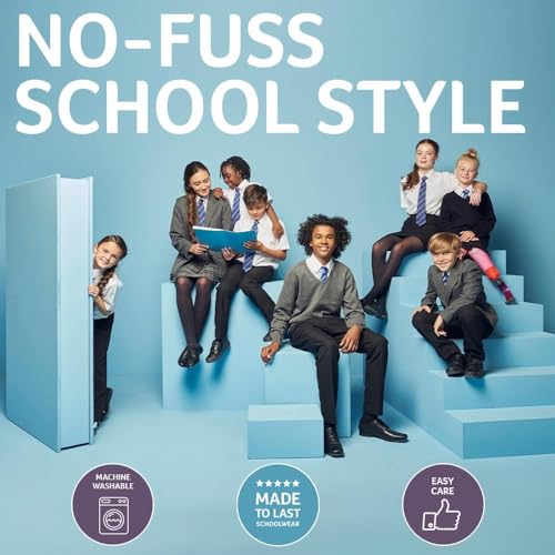 Trutex 2 Pack School Shirt Girls Blouses - Long Sleeve Non-Iron School Uniform (Age 9-10 Years / 28" Chest, White)