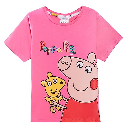 Peppa Pig Girls 3 Pack T-Shirts Kids Peppa Dress Up Tops Little Girls T-Shirt for Summer Multi Pack Tees Gift Set Size 3-4 Years