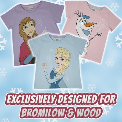 Disney Three Pack 100% Cotton Frozen T Shirts Elsa, Anna, Olaf 2-10yrs (UK, Age, 5 Years, 6 Years, Regular) Multi